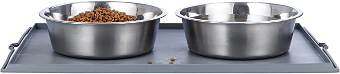Stainless Steel Metal Dog Bowls (Pack of 2) | Nonslip Rubber Bottom Design | Ideal Food Water Bowls Set for Small, Medium, and Large Sized Dogs