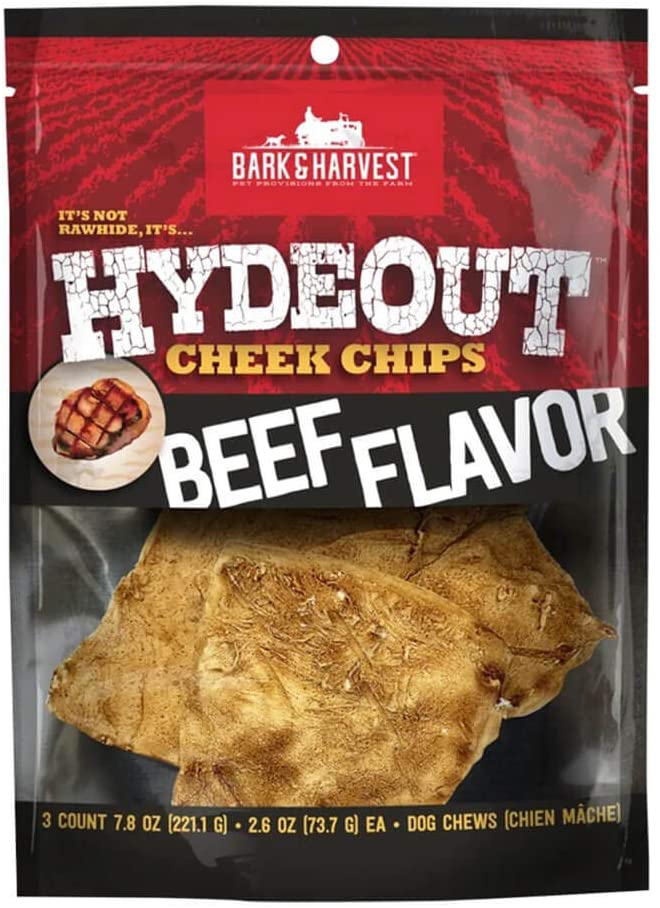 Superior Farms Pet Provisions Bark & Harvest HydeOut Cheek Chips Beef Flavored, 3ct, 7.8 oz Bag, Model Number: 17179