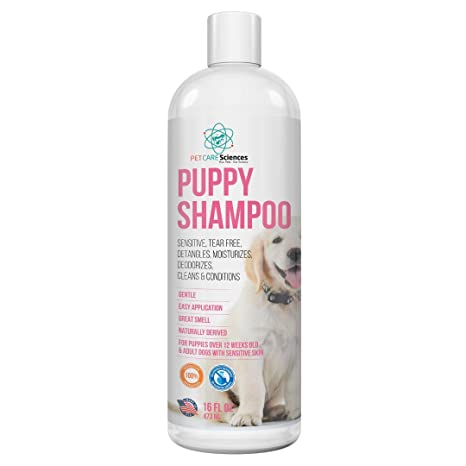 Tearless Puppy Shampoo and Conditioner Gentle and Sensitive, Coconut Oil, Oatmeal and Aloe Dog Shampoo and Conditioner, Made in The USA, 16 fl oz