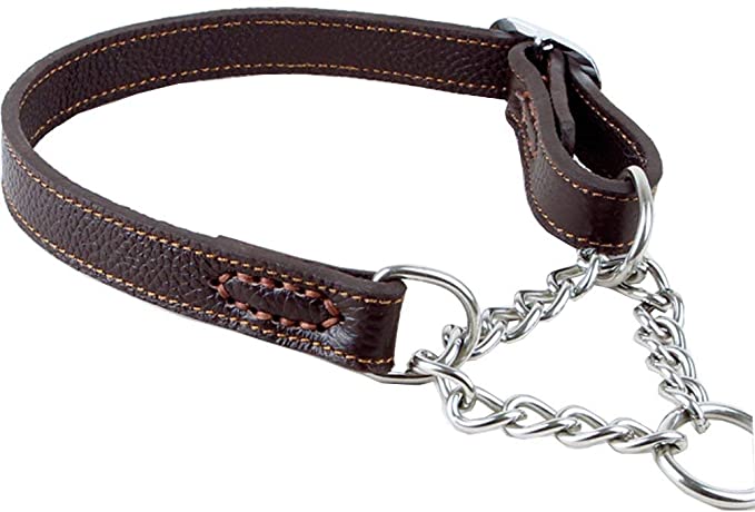 Tellpet Leather Dog Martingale Choke Collar