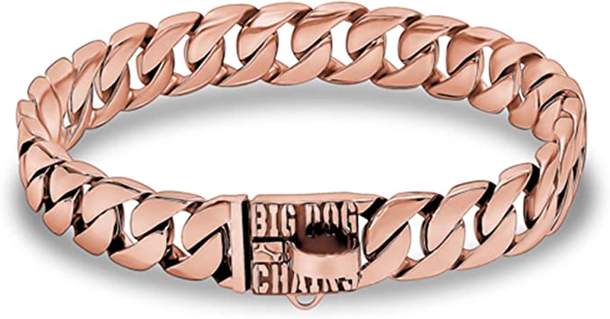 The Cuban Rose | Strongest Luxury Rose Gold Cuban Link (1 inch Width) 316L Stainless Steel Dog Collar