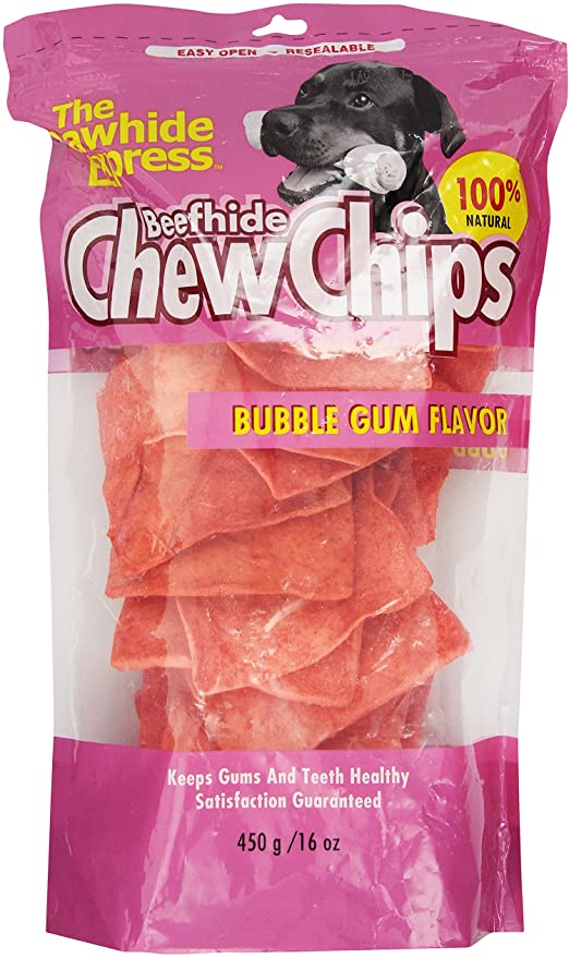 The Rawhide Express Bubble Gum Flavored Strips/Chips Dog Chew, 1-Pound