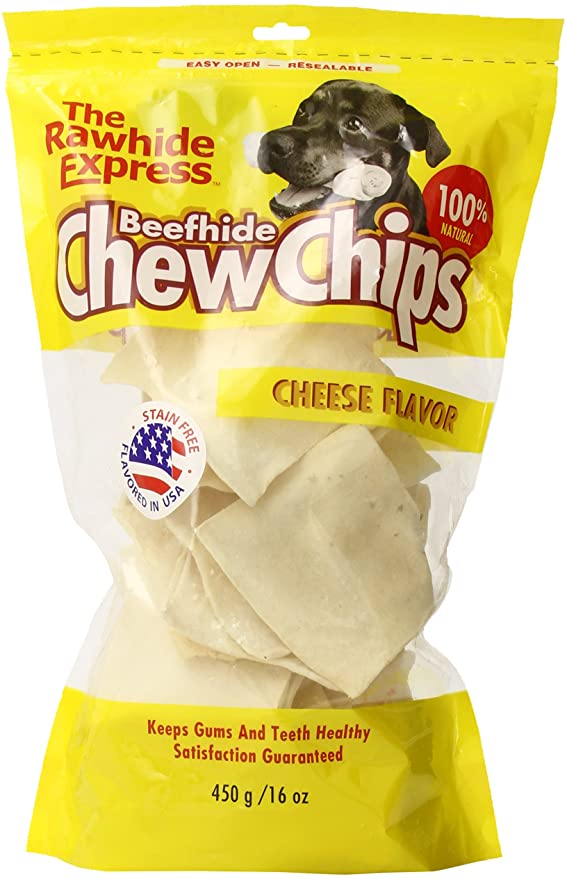 The Rawhide Express Cheese Flavored Strips/Chips Dog Chew, 1-Pound