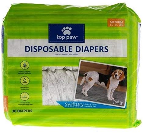 Top Paw Disposable Dog Diapers - 30 Pack