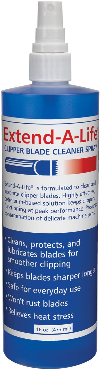 Top Performance Extend-A-Life Blade Rinses €” Handy Spray Cleaners for Dog-Grooming Clippers, 16oz