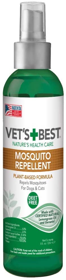 Vet's Best Mosquito Repellent for Dogs and Cats | Repels Mosquitos with Certified Natural Oils