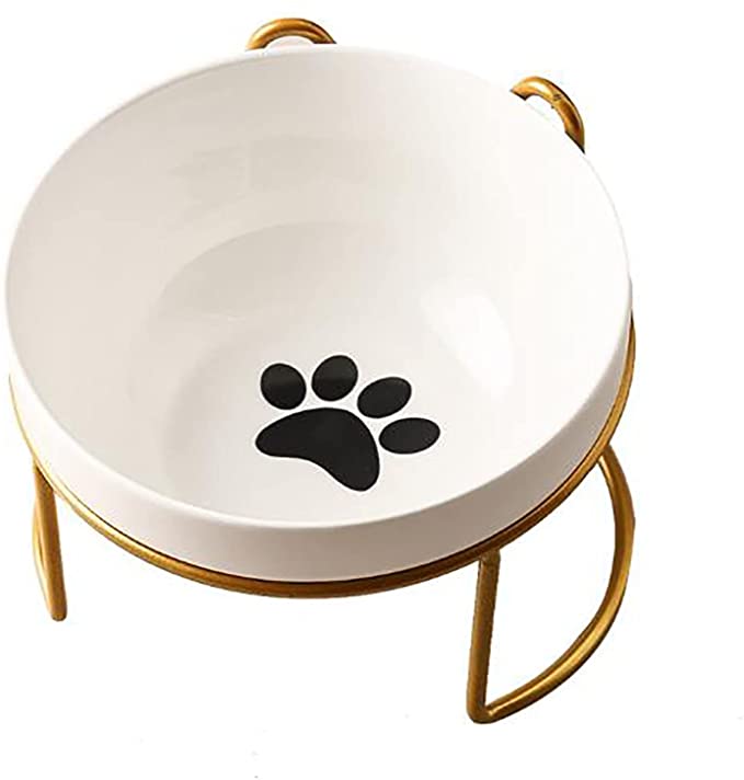 VHGDSF Pet cat Bowl Double Bowl Iron Frame Protection Cervical vertebrae Dog cat Bowl cat Food Rice Bowl Drinking Water Bowl to Prevent overturning