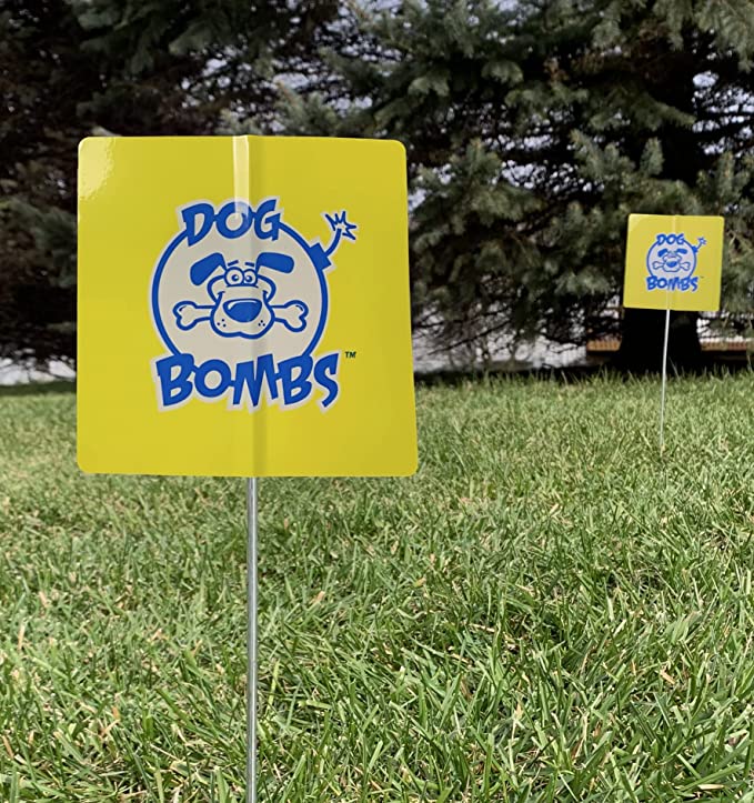 Wahii Dog Bombs - Doggy Poop Yard Flag Kit - for Easy Flagging and Disposal of Dog Poop