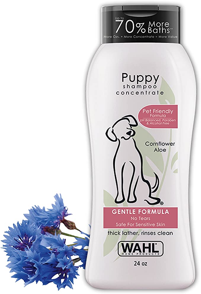 Wahl Gentle Puppy Shampoo for Pets " Cornflower & Aloe with 100% Natural Ingredients for Grooming Dirty Dogs " 24 Oz