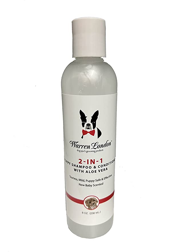 Warren London 2in1 Puppy Shampoo & Conditioner " Gentle Formula with Soothing Aloe Vera & Moisturizing Shea Butter- Made in USA