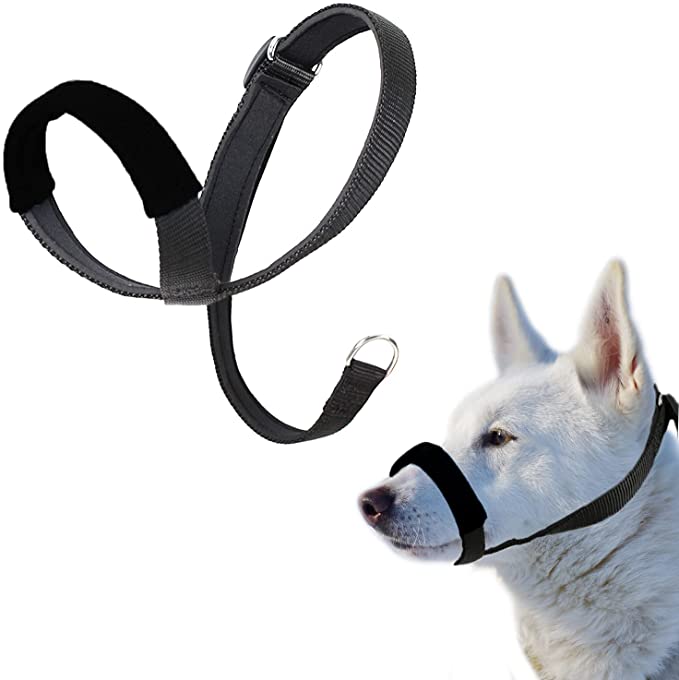wintchuk Dog Head Collar One Clip Anti Pull Dog Head Halter with Movable Pad Adjustable Training Tool