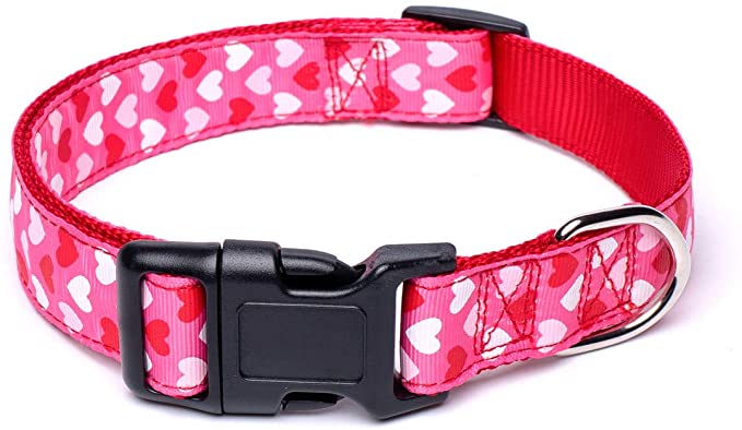 W&Z Dog Collars with Bohemia Floral Tribal Geometric Patterns - Adjustable Heavy Duty Soft Ethnic Style Collar for Small Medium Large Dogs