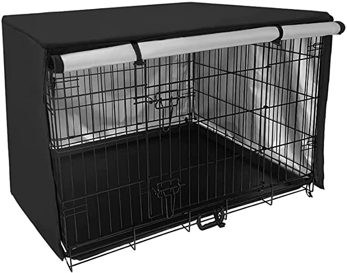 XUYANHUA Warm and Cold pet Dog cage Portable Dog cage Kennel Protective Cover (Black