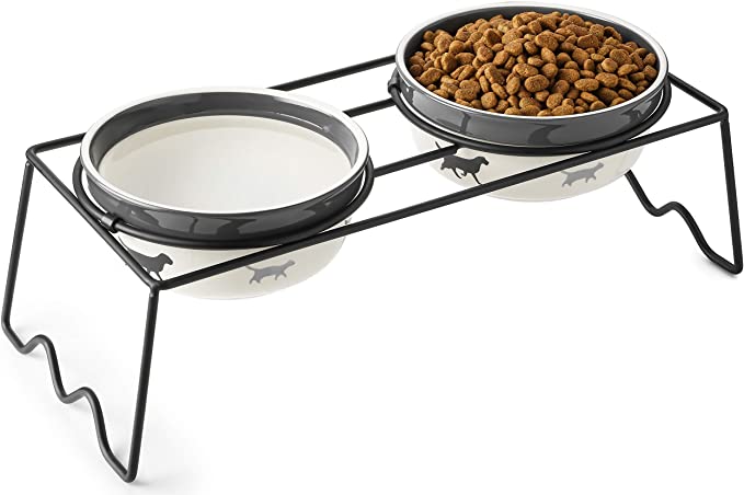 Y YHY Elevated Dog Bowls, Dog Food and Water Bowl Set